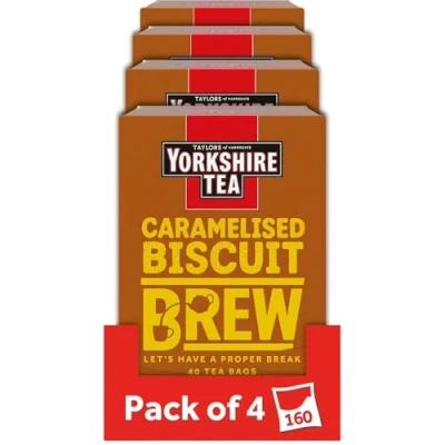 Imagen de Yorkshire Tea Caramelised Biscuit Brew Paquete 160 Bolsitas (Paquete de 4)