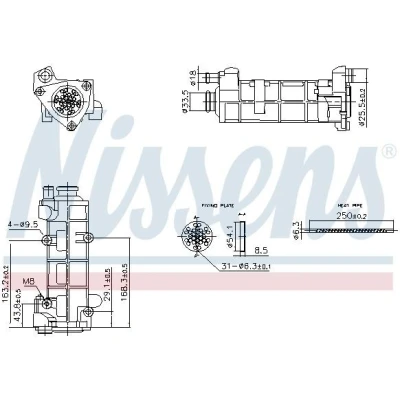 Imagen de NISSENS 989458 Enfriador EGR sin bypass de depresión CITROËN: Jumper II Furgón, IVECO: DAILY 4 Kasten/Kombi,