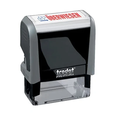 Imagen de Trodat Office Printy 4912 Sello automático con texto (47 x 18 mm), color azul y rojo