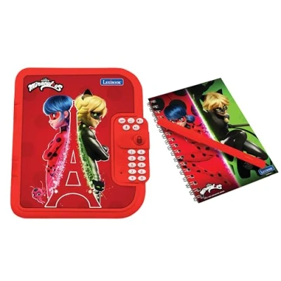 Imagen de Lexibook Miraculous, Diario Secreto electrónico con bolígrafo y Cuaderno incluidos, Interactivo, contraseña, Funciones Divertidas, Efectos de Sonido, Rojo, Color milagroso
