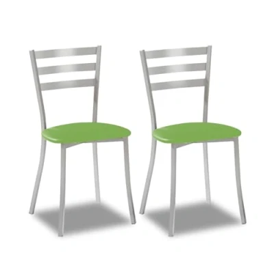 Imagen de ASTIMESA SCALMVE Dos sillas de Cocina, Metal, Verde, Altura Asiento 45 cms
