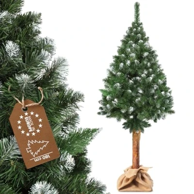 Imagen de KADAX Pino de Diamante sobre un Tronco, árbol Navidad PVC, Artificial con 20 Ramas y 8 Copas árbol, Soporte plástico Ø 70