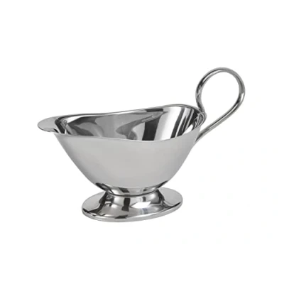 Imagen de APS 40206 Salsera, acero inoxidable, asado/salsa para postres, 22 x 10,5 cm, H: 13,5 inoxidable 18/8, capacidad: 0,40 litros