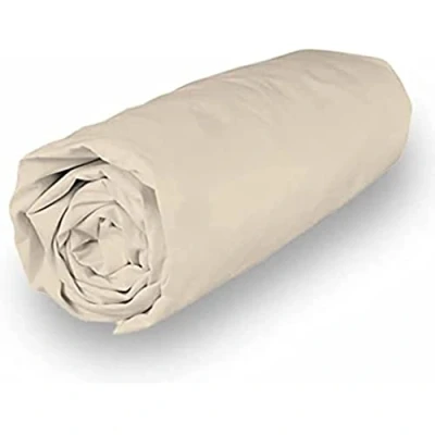 Imagen de Soleil d&#039;ocre PERCALE Bajera ajustable de algodón, Beige (Crudo), 140 x 190 cm