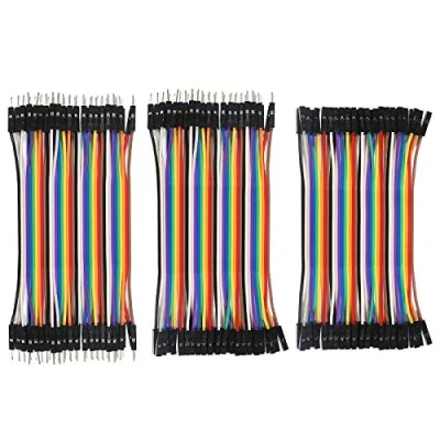 Imagen de AlmoCN Cable Dupont (120 unidades, 10 cm, multicolor, 40 pines macho a hembra, macho, hembra cables de puente para Arduino