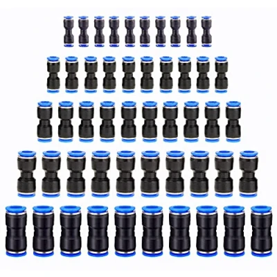Imagen de HUAZIZ 50 Piezas Conectores de Empuje Recto Ajuste Liberación Rápida Plástico Accesorios Neumáticos Rectos para Tubo 1/6 1/4 5/16 3/8 1/2 4mm 6mm 8mm 10mm 12mm