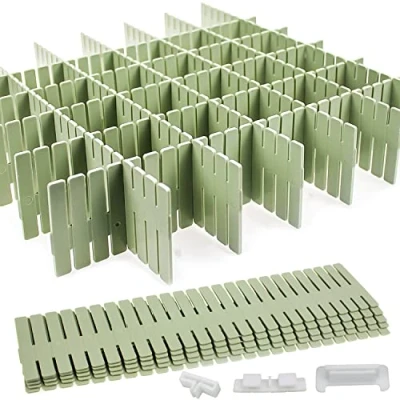 Imagen de Separadores de Cajones Ajustable Organizador divisores 16 Piezas Verdes DIY Separador Armario Divisor para Ropa Interior Calcetines Cinturón Suministros Oficina
