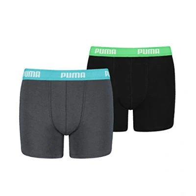 Imagen de Puma BOYS Basic 2 PACK Culotte para niños, Talla: 128, India ink/turquoise