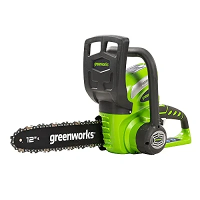 Imagen de Greenworks Motosierra de batería G40CS30, Li Ion 40V 4,2 m/s velocidad la cadena 30 cm longitud espada, 120 ml volumen del depósito aceite mango completo sin y cargador