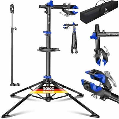 Imagen de KESSER® Caballete de reparación Bicicletas, Profesional Bicicletas + Bolsa, hasta 30 kg, Montaje