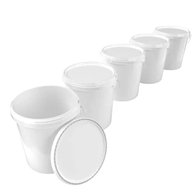 Imagen de Cubo con Tapa 16 litros seguro para alimentos hermético y estable, vacío asa cierre de material PP química alimentaria pintura mural detergente en polvo adhesivos