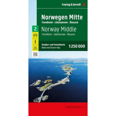 Imagen de Norvegia centro 1:250 000: Trondheim Lillehammer Alesund: AK 0656: Wegenkaart Schaal 1 : 250.000 (F&amp;B Wegenkaarten)