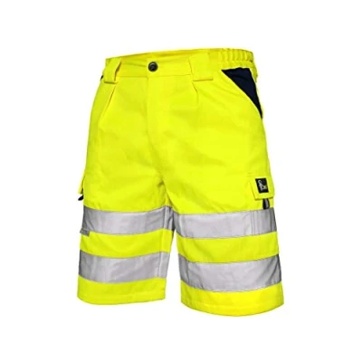 Imagen de CXS Norwich Pantalones Cortos de Trabajo, Shorts Alta Visibilidad, Color señal, con Rayas Reflectantes, EN ISO 20471, 280 g/m2 (58, Amarillo)