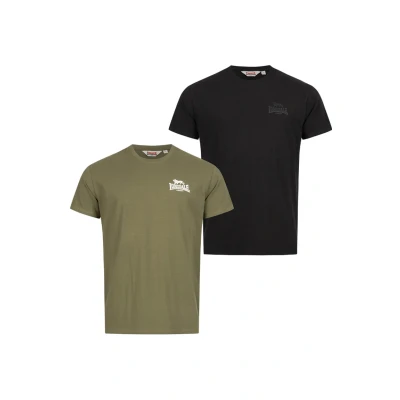 Imagen de Lonsdale Normale Passform Doppelpack Blairmore Camiseta estampada, Hombre, Talla: 5XL, Olive/black