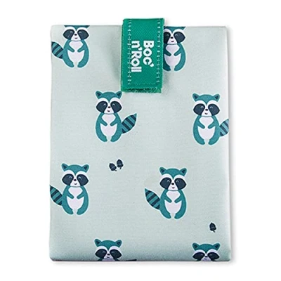 Imagen de Roll&#039;eat ® Bolsa Merienda, Porta Bocadillos con Envoltorio Reutilizable, Alimentos Ecológico sin BPA, de Tela, Color Raccoon Boc&#039;n&#039;Roll Animals