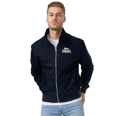 Imagen de Lonsdale Chaqueta clásica para hombre, azul marino/plateado, XXL