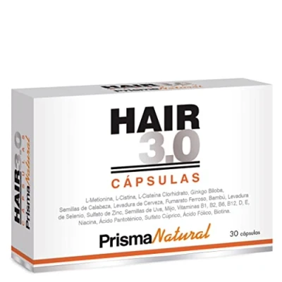 Imagen de Prisma Natural Hair 3.0 es un complemento alimenticio complejo con una composición rica en aminoácidos, vitaminas, minerales y plantas, formato 30 capsulas.
