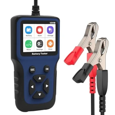 Imagen de Comprobador de Batería Coche por MMOBIEL Upgraded 12V Probador Automóvil Analizador con Display Color 100 2000 CCA Carga Salud Batería, Arranque y Consulte para