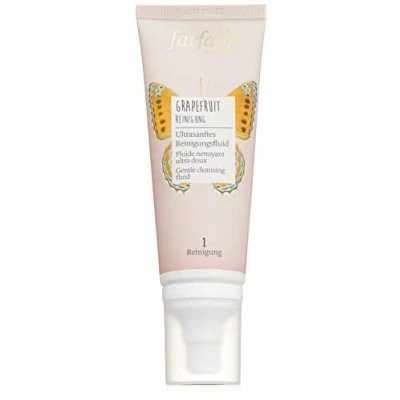 Imagen de farfalla Fluido limpiador de pomelo 75 ml Líquido para el cuidado la piel ultrasuave rico en vitamina C y aloe vera Cosmética 100% natural certificada