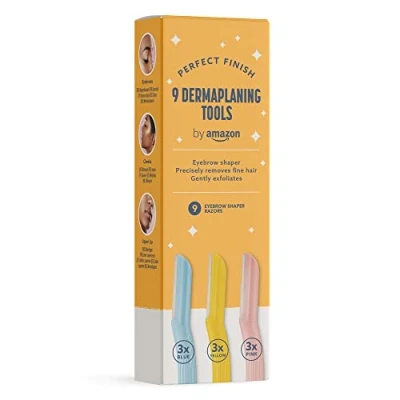 Imagen de by Amazon Cuchilla para perfilar cejas, maquinilla de afeitar y recortador vello facial, utensilio exfoliante dermaplanar mujer (paquete 9)