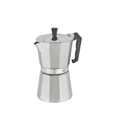 Imagen de Cilio Classico Cafetera espresso para estufa, 6 tazas, compatible con inducción, color plateado