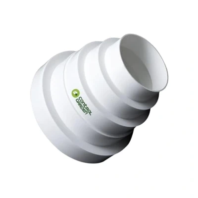 Imagen de CONTROL GARDEN Reductor Universal para Sistemas Ventilación Acople Conector Conductos Diámetro Ø 80 100 120 125 150 mm Tubo Blanco