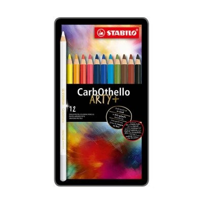 Imagen de Lápiz de color tiza pastel STABILO CarbOthello Estuche metal con 12 colores