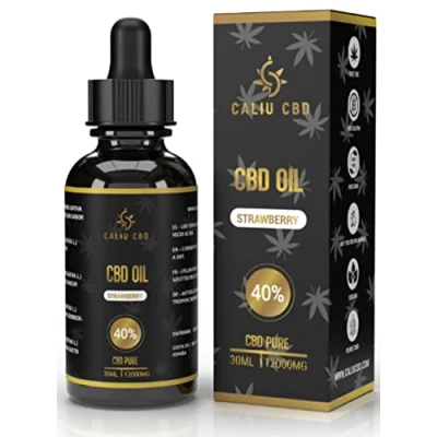 Imagen de CBD OIL Aceite puro 40% 12000Mg Base cáñamo enriquecido con Extracto fresa 0% THC 1200 gotas de Cannabidiol PREMIUM Fabricado en EU Puro.