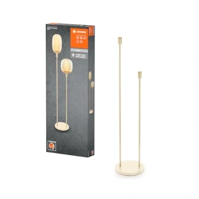 Imagen de LEDVANCE lámpara de pie decorativa con 2x casquillo E27, dos soportes (altura 78cm y 110cm), beige, cable alimentación 1,8m, LED OSRAM 1906 a juego disponible por separado