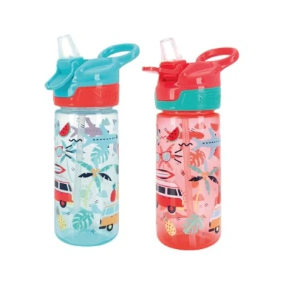 Imagen de Nuby Botella de agua Super Quench, no se derrama, activa, para niños pequeños, 540 ml/19 oz, asa transporte, flujo libre, apta lavavajillas y esterilizador, vaso adecuado más 18 meses