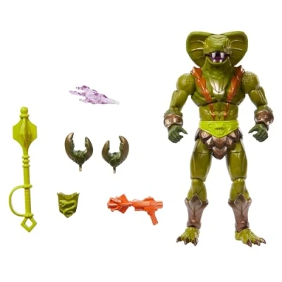 Imagen de Masters of the Universe Masterverse Kobra Khan Figura de acción, Juguete 17,8 cm New Eternia Motu con 30 Puntos articulación, Aspecto Alternativo Camo y Accesorios, JBP86