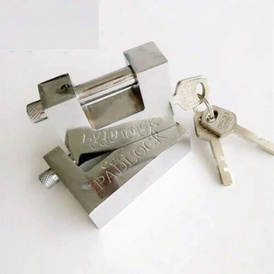 Imagen de SUPERTOOL candado resistente, acero inoxidable, antirrobo, 50 mm, de seguridad con 3 llaves para contenedor envío, almacenes, garajes, camiones (1 unidad)