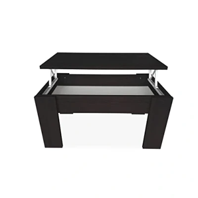Imagen de mattfy Mesa de Centro para el Café/Té, Elevable, Mesita Salón o Comedor, Color Wengue, Medidas: 90 cm (Ancho) x 50 (Fondo) 46/57 (Alto)