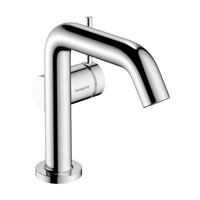 Imagen de hansgrohe Tecturis S Fine grifo lavabo con vaciador Push Open, ahorro de energía (CoolStart), monomando 112 mm, mezclador agua (EcoSmart+), cromo, 73320000