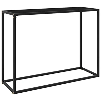 Imagen de vidaXL Mesa Consola Entrada Pasillo Recibidor Vestíbulo Auxiliar Decoración Hogar Casa Escritorio Mueble Vidrio Templado Negro 100x35x75 cm