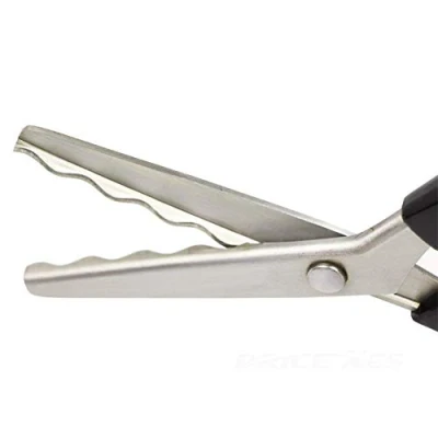 Imagen de tijeras de acero inoxidable con borde festoneado, costura zig zag profesionales, tela, 22,86 cm (festoneadas (18 mm)