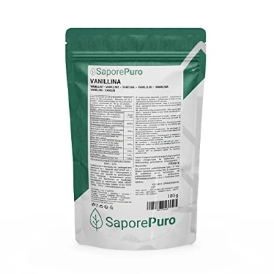 Imagen de Saporepuro VAINILLINA pura 100 gr Aroma de vainilla en polvo para postres