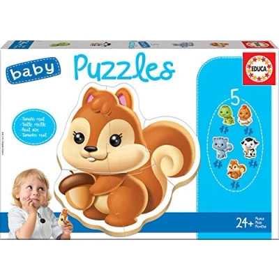 Imagen de Educa Baby Puzzles Animales. Set de 5 Infantiles Progresivos 3 A Piezas. Partir 24 Meses (13473)