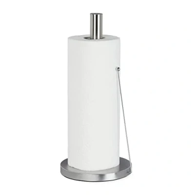 Imagen de Relaxdays portarrollos de cocina acero inoxidable, papel pie, para la cocina, 33 x 15 cm alto cm, plateado, 1 pieza