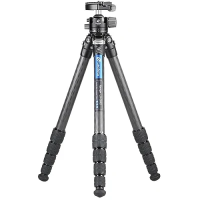 Imagen de Leofoto Ranger Trípode de Carbono con Cabeza Bola Patas Ajustables en 3 ángulos Ideal para fotografía Macro LS 285C+LH 36