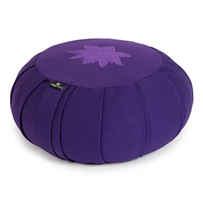 Imagen de Yoga Studio YS Med/Cush/PURP/Lot Cojín Redondo para meditación de alforfón zafu, diseño Hojas Loto, Color Morado, Unisex, Normal