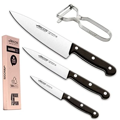 Imagen de Arcos Juego Cuchillos Cocina Profesionales Profesional Set Mango Negro (4 Piezas)