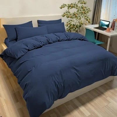 Imagen de Poligino Fundas Nórdicas Cama 90 Microfibra Juego de Funda Edredón 135x200 cm, 1 Almohada 50 x 80 cm Azul