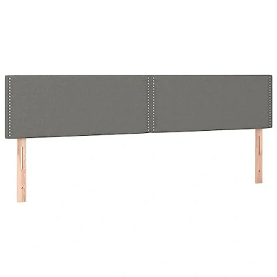 Imagen de vidaXL 2X Cabeceros Tapizado Cama Dormitorio Antimancha Acolchado Cubierto Protector Elástico Prueba Polvo Funda de Tela Gris Oscuro 100x5x78/88 cm