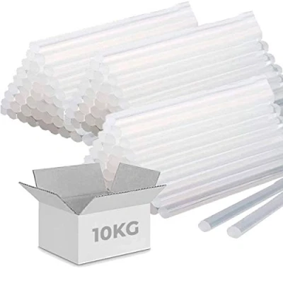Imagen de RZT Cola Termofusible Translucida para Pistola Caliente de Silicona, Barras Silicona Profesional Adhesivo Duradero (10 KG 500 BARRAS)