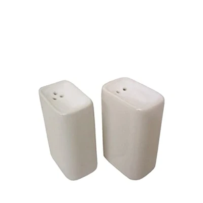 Imagen de Juego Sal SALERO Y Pimienta PIMENTERO Forma Lata Rectangular Porcelana Blanco