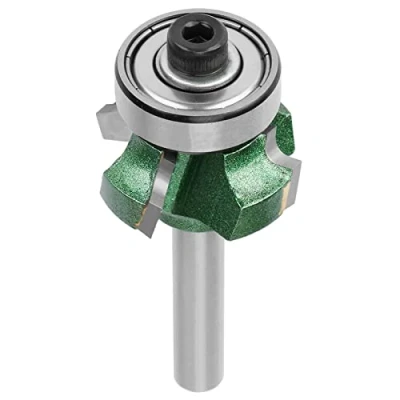Imagen de FTVOGUE Edge Trimmer Router Bit R1 / R2 R3 carpintería Fresadora 4 dientes Cortadora de recorte para Máquina grabado (1/4 * R3)