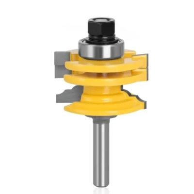 Imagen de APlus Fresa de madera para Lock Mitre, Router Bit pernos Junta Cutter herramienta copa máquina grabado, décogeupa al usuario rebajadora