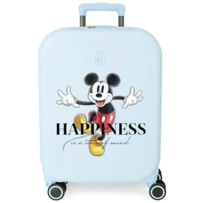Imagen de Disney Mickey Happiness Maleta de cabina Azul 40x55x20 cms Rígida ABS Cierre TSA integrado 37L 3,22 kgs 4 Ruedas dobles Equipaje Mano