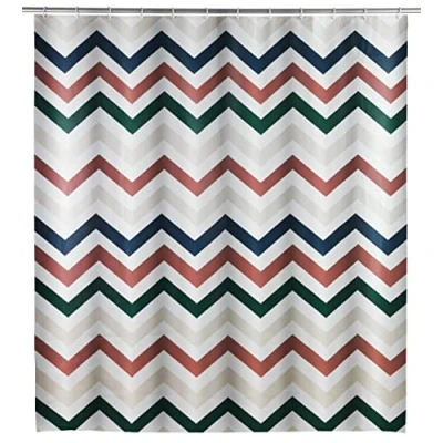 Imagen de Wenko Cortina de Ducha Agropoli, película plástico reciclable y respetuosa con el Medio Ambiente (PE), para baño, Impermeable, 180 x 200 cm, 12 Anillas Blancas